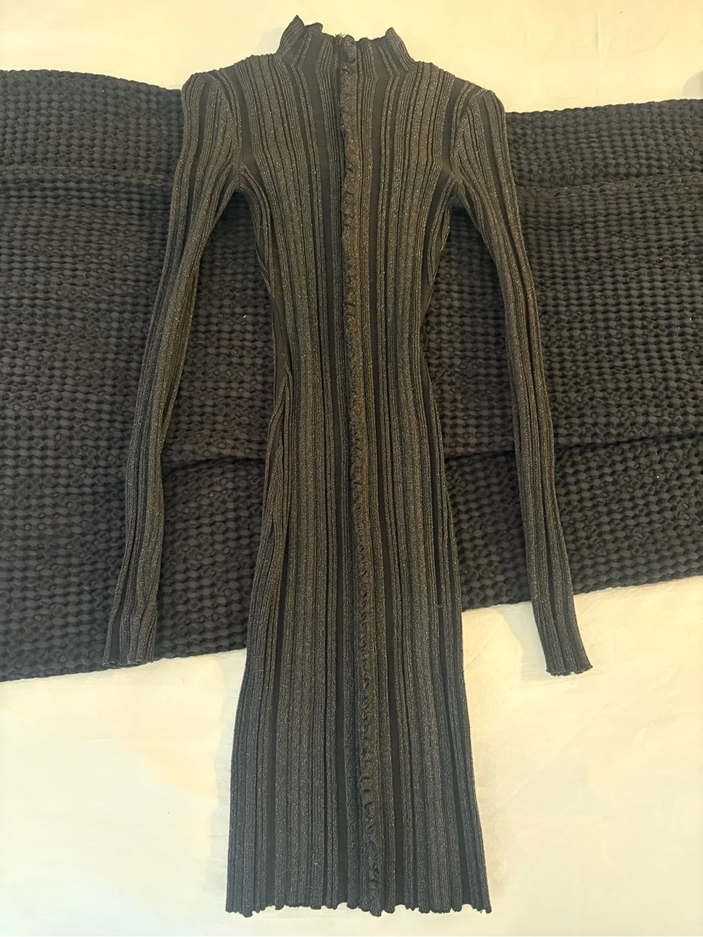 L'Academie Jura Mini Knit Dress in Gunmetal - Picture 6 of 8